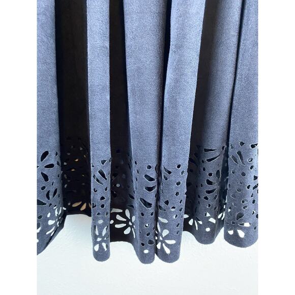 MINKPINK Sz M Black Empire Waist Laser Cut Sleeveless Racerback Dress - Picture 2 of 10